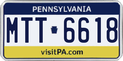 PA license plate MTT6618