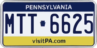 PA license plate MTT6625