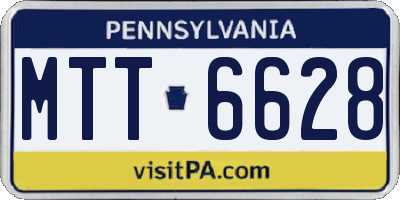 PA license plate MTT6628