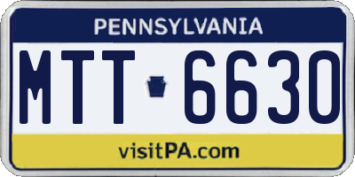 PA license plate MTT6630