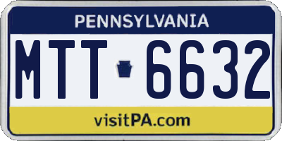 PA license plate MTT6632