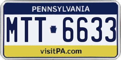 PA license plate MTT6633