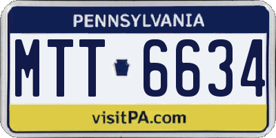 PA license plate MTT6634