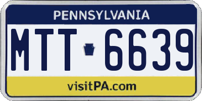 PA license plate MTT6639