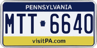 PA license plate MTT6640