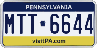 PA license plate MTT6644