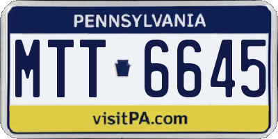PA license plate MTT6645