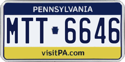 PA license plate MTT6646