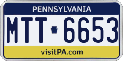 PA license plate MTT6653