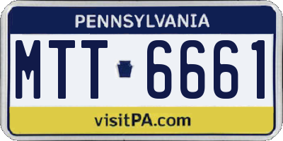 PA license plate MTT6661