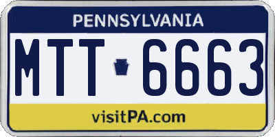 PA license plate MTT6663