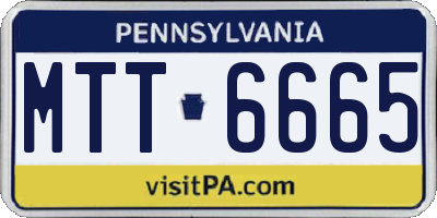 PA license plate MTT6665