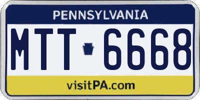 PA license plate MTT6668
