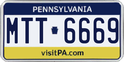 PA license plate MTT6669