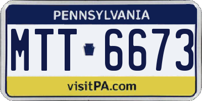 PA license plate MTT6673