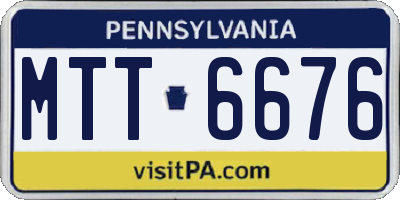 PA license plate MTT6676