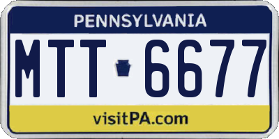 PA license plate MTT6677