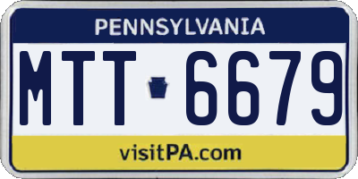 PA license plate MTT6679
