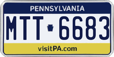 PA license plate MTT6683