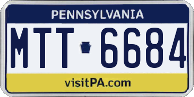 PA license plate MTT6684