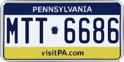 PA license plate MTT6686