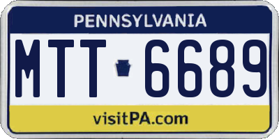 PA license plate MTT6689