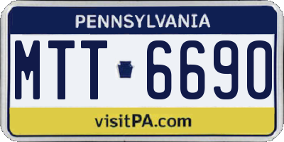 PA license plate MTT6690