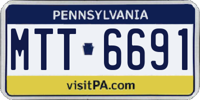 PA license plate MTT6691