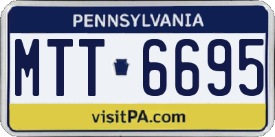 PA license plate MTT6695