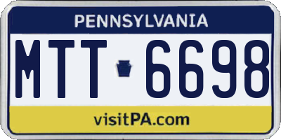 PA license plate MTT6698