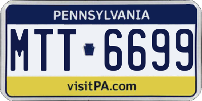 PA license plate MTT6699