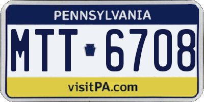 PA license plate MTT6708