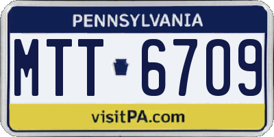 PA license plate MTT6709