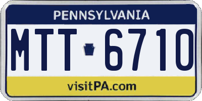 PA license plate MTT6710