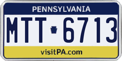 PA license plate MTT6713
