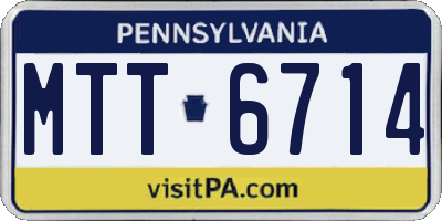 PA license plate MTT6714