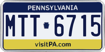 PA license plate MTT6715