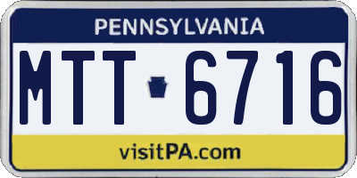 PA license plate MTT6716
