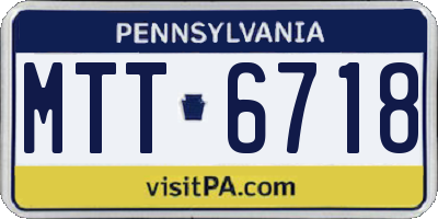 PA license plate MTT6718