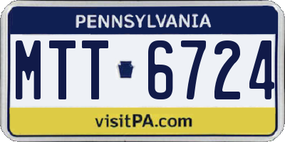 PA license plate MTT6724
