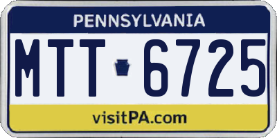 PA license plate MTT6725