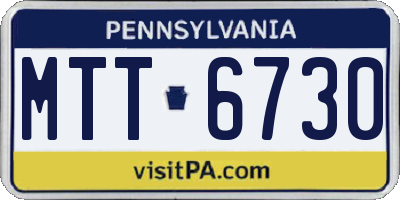 PA license plate MTT6730