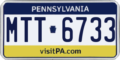PA license plate MTT6733