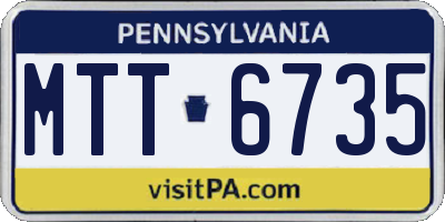 PA license plate MTT6735