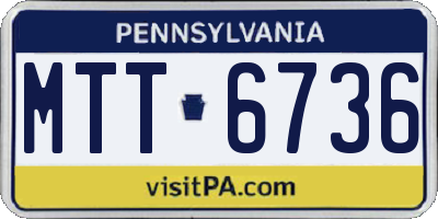 PA license plate MTT6736