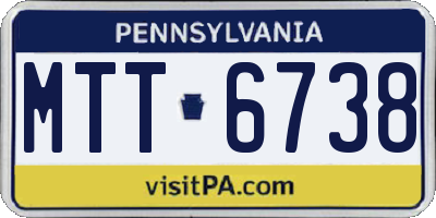 PA license plate MTT6738