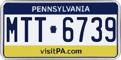 PA license plate MTT6739