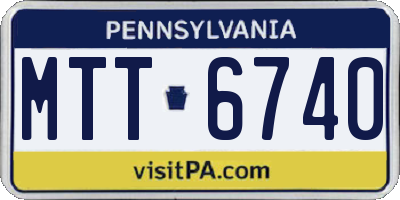 PA license plate MTT6740