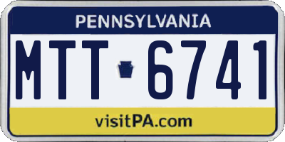 PA license plate MTT6741