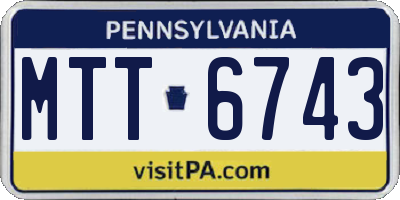 PA license plate MTT6743